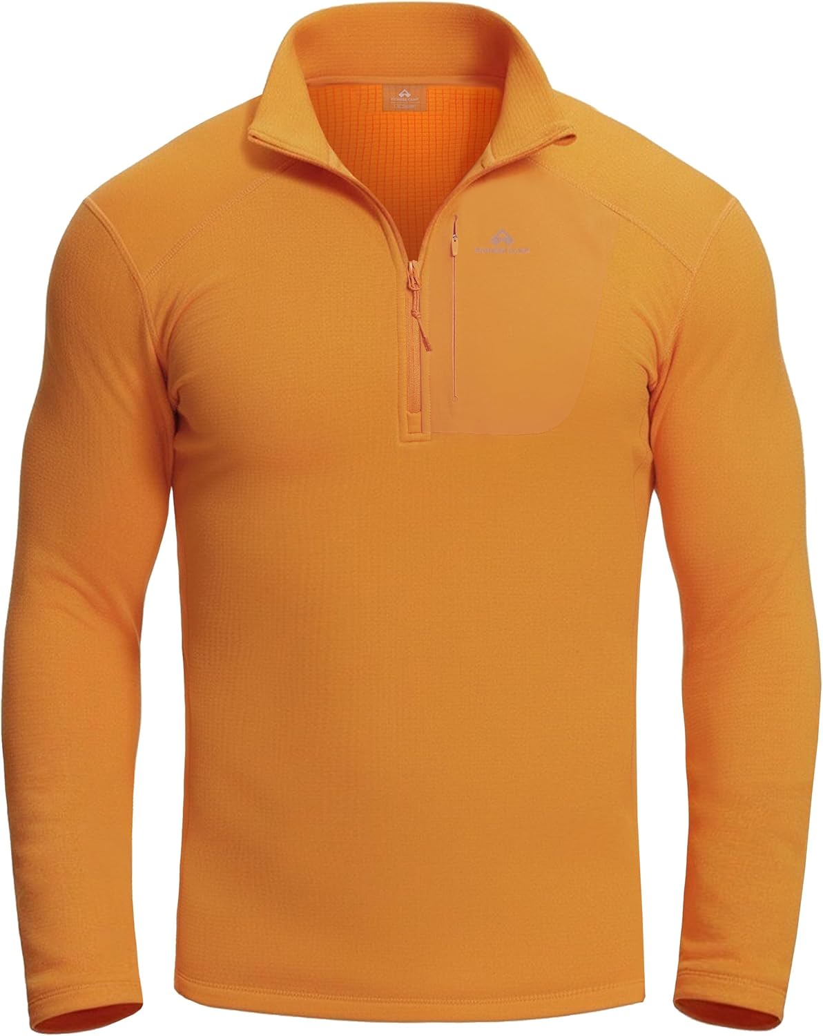 Pioneer Camp Men’s Grid Fleece 1/4 Zip Pullover Jacket Lightweight Casual Winter Warm Thermal Sweatshirt with Chest Pocket