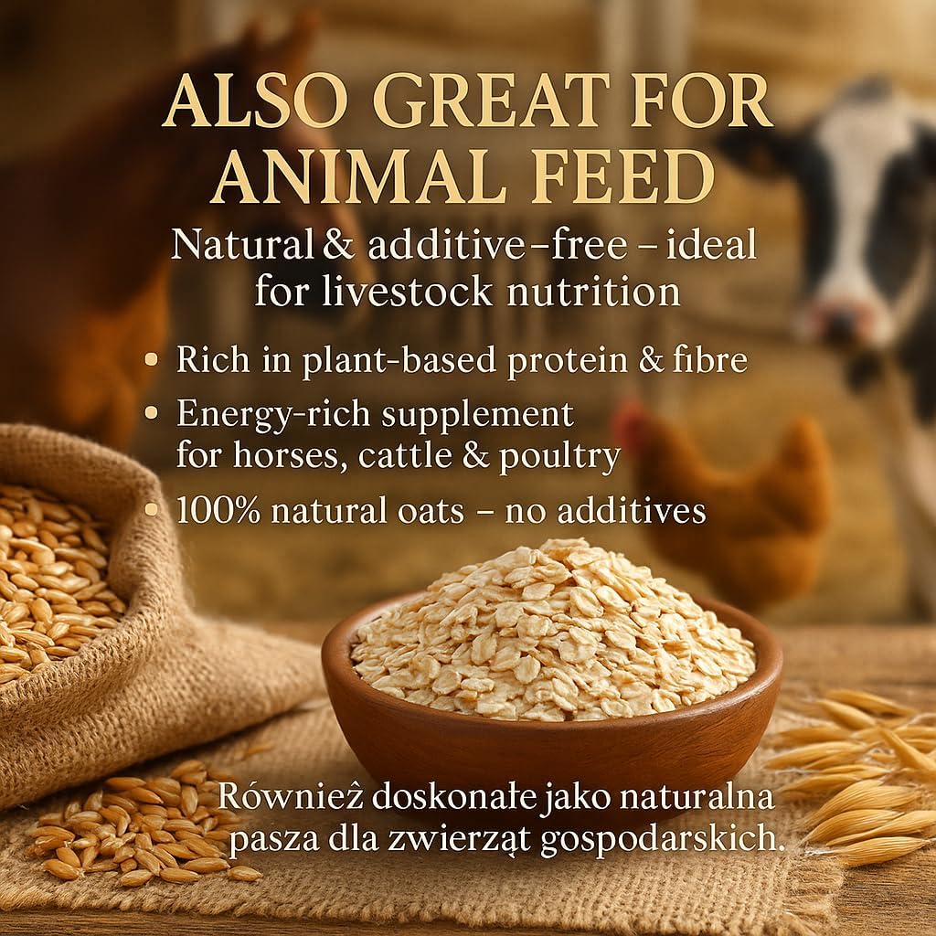 GiDeli Haferflocken 20 kg - natürliche zart Futterhaferflocken - ohne Zusätze & neutral im Geschmack - für Porridge, Müsli & Backen - auch Geeignet als Tierfutter