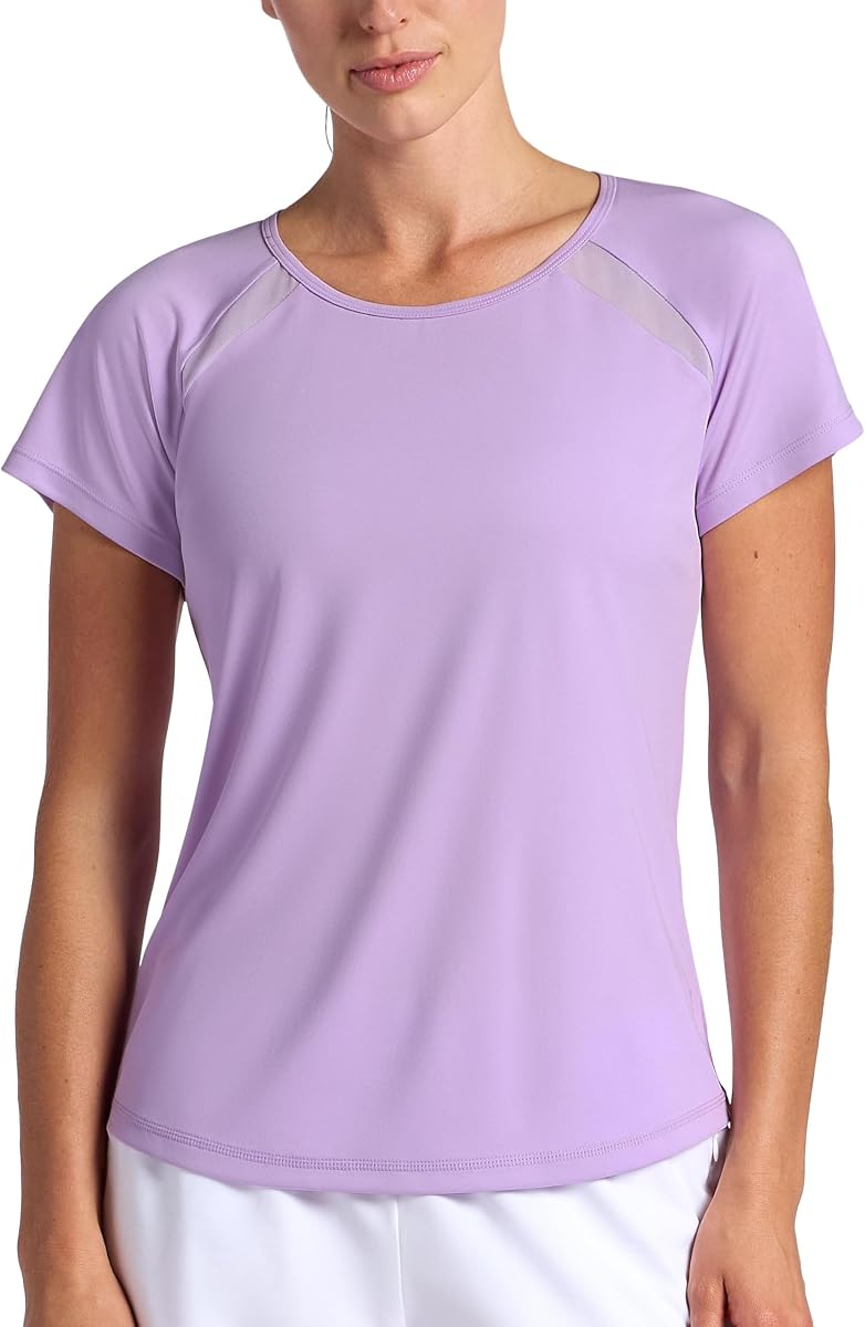 Head Ace Mesh Camiseta con cuello redondo para mujer, ajuste estándar, material ligero y transpirable