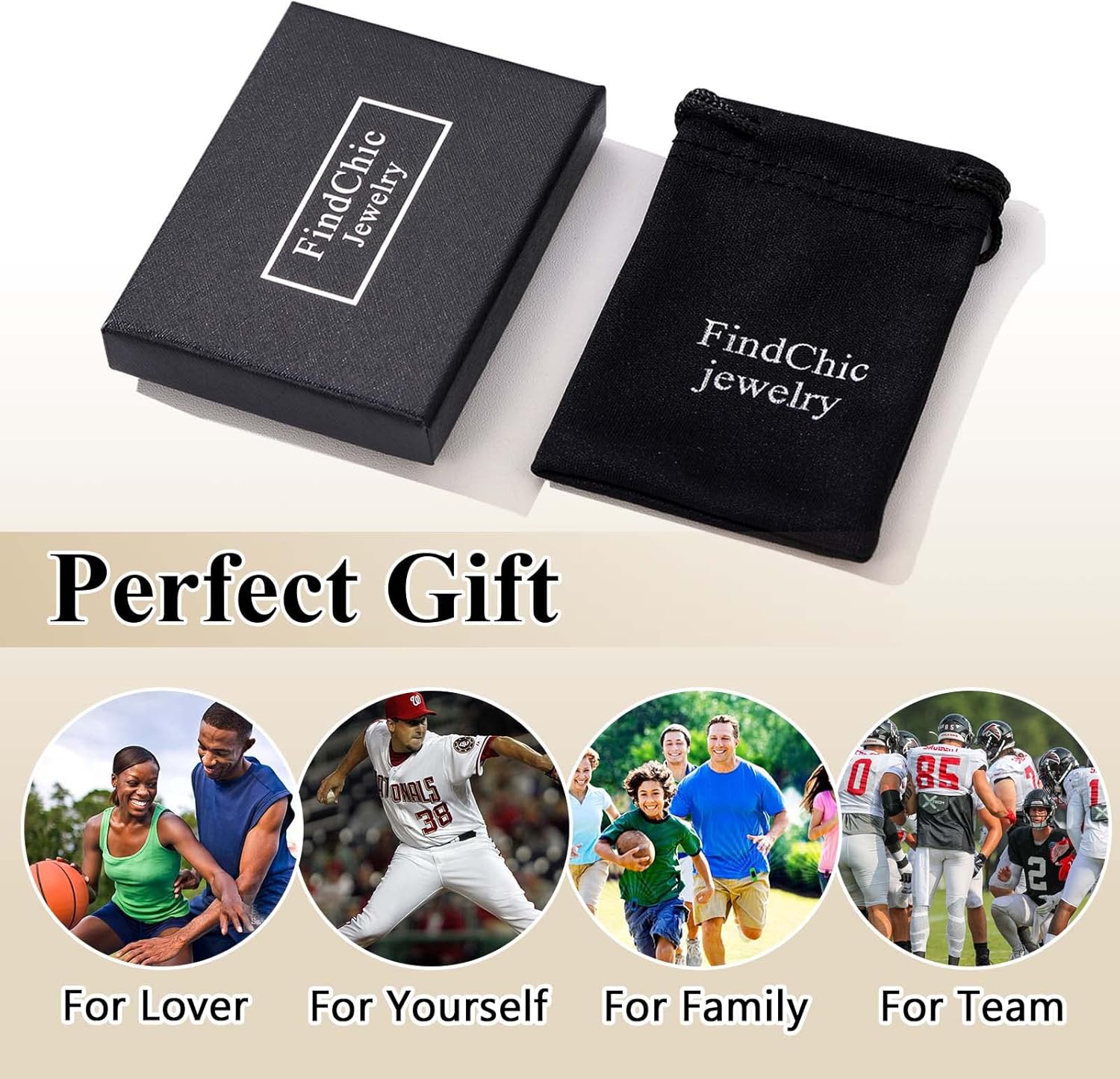 FindChic Sports Jersey Number 0 to 9 Necklaces for Men Boys Stainless Steel/ 18K Gold Plated/Black Custom 00-999 2/3 Digits Number Pendant Personalized Jewelry, with Gift Box - Image 8