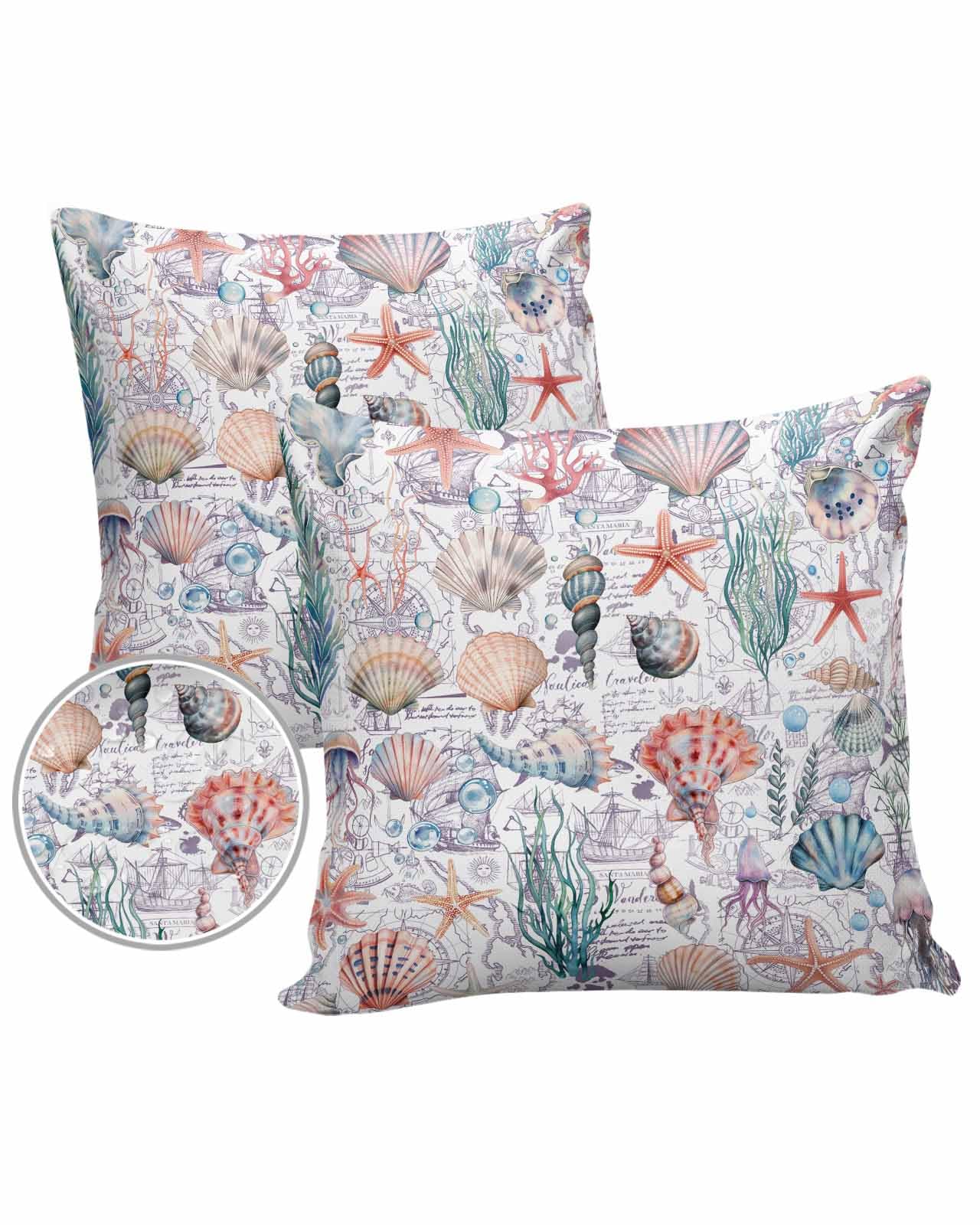 LEOKOTI Colorful Coastal Outdoor Pillow Covers 20