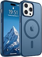 Vista 448 de SUPFINE - Funda magnética para iPhone 13 Pro Max (compatible con MagSafe), (protección contra caídas de grado militar de 10 pies), delgada, Negro
