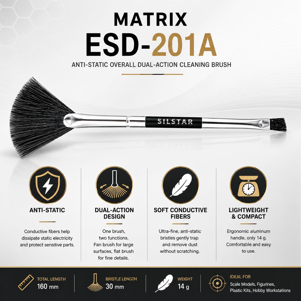 SILSTAR Anti Static Brush - Clean Models & Figures -16 SILSTAR Anti Static Brush - Clean Models & Figures -16