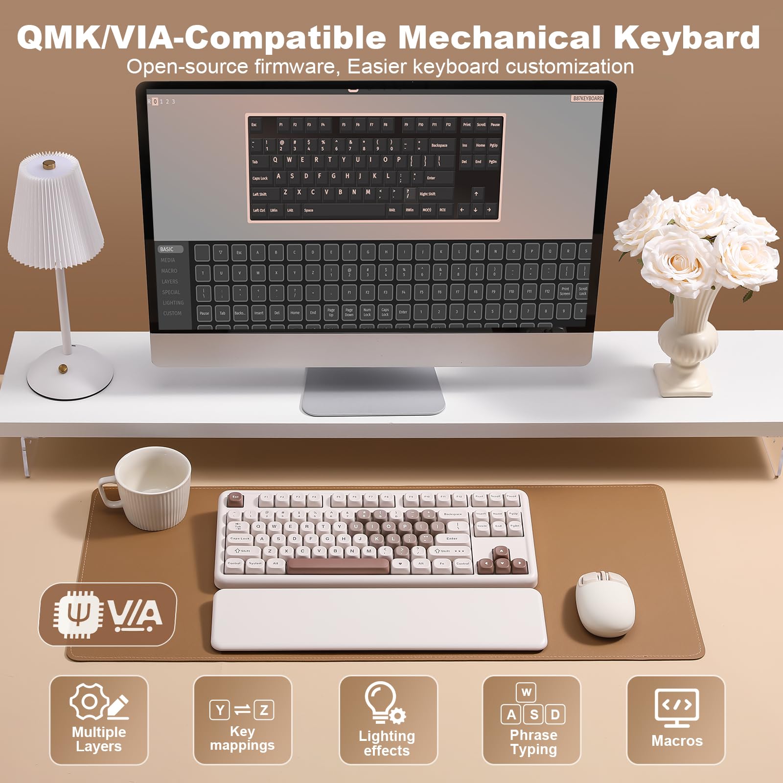 Amazon.co.jp: YUNZII B87 Wireless Mechanical Keyboard Gaming