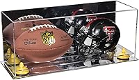 Vista 37 de Better Display Cases Acrílico 2 Mini casco de fútbol (no tamaño completo) vitrina con base de césped transparente (V46/A019)