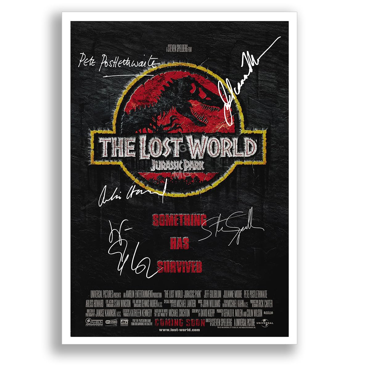 Mounted Gifts Jurassic Park Cast Signed A4 Poster Photo Print Framed Autograph Gift Movie Film Sam Neill Laura Dern Jeff Goldblum (The Lost World A4 Poster Only)