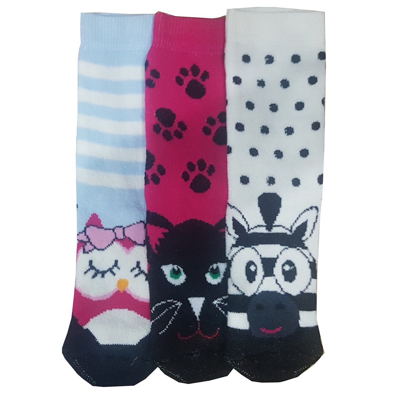Britwear 3 x Girls Thermal Motif Design Non Skid Non Slip Gripper Socks Colour:Multi Size:9-12