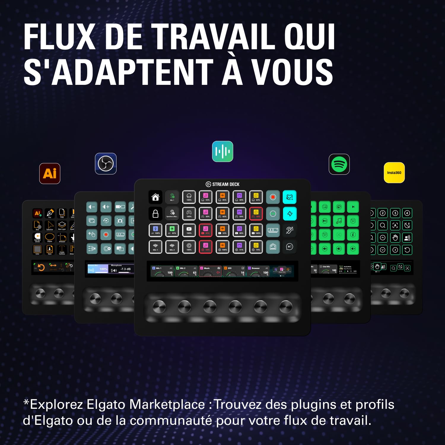 Elgato Stream Deck + XL, plateforme de contrôle personnalisable | Touches macro, molettes multifonctions, bande tactile, USB-C, PC/Mac