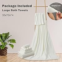 Vista 6 de Juego de 4 toallas de baño de gran tamaño de 35 x 70 pulgadas, toallas de ducha de microfibra extra grandes, texturizadas, ultra suaves