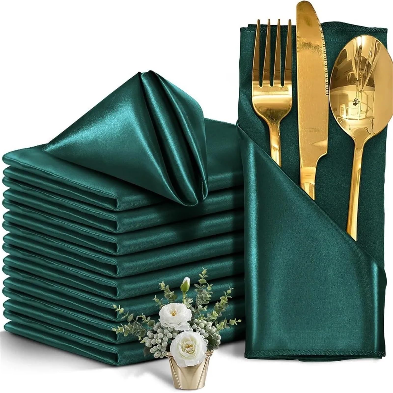 Cloth Napkins 10pcs 30x30cm Parties Supplies Satin Napkin Soft Washable Dinner Napkins Reusable Table Hotel