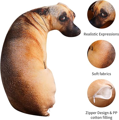 Miniatura 3 de Almohada de peluche Shiba Inu de simulación 3D, 8 pulgadas, almohada de peluche para sofá, cama, decoración del hogar