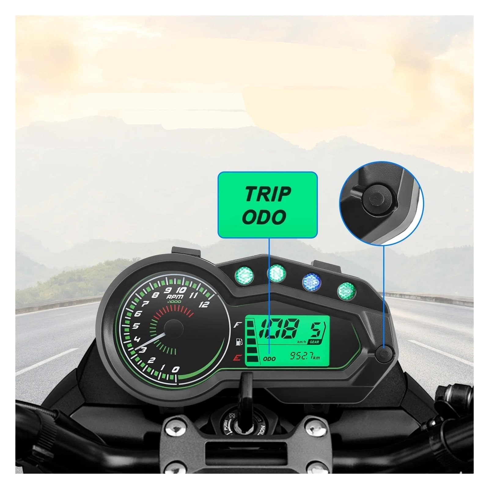 Contagiri contachilometri Tachimetro Universale Per Motocicletta Contagiri Digitale A LED RPM Board Indicatore Marcia Per Motocicletta Strumento Livello acqua Dell'olio 12v