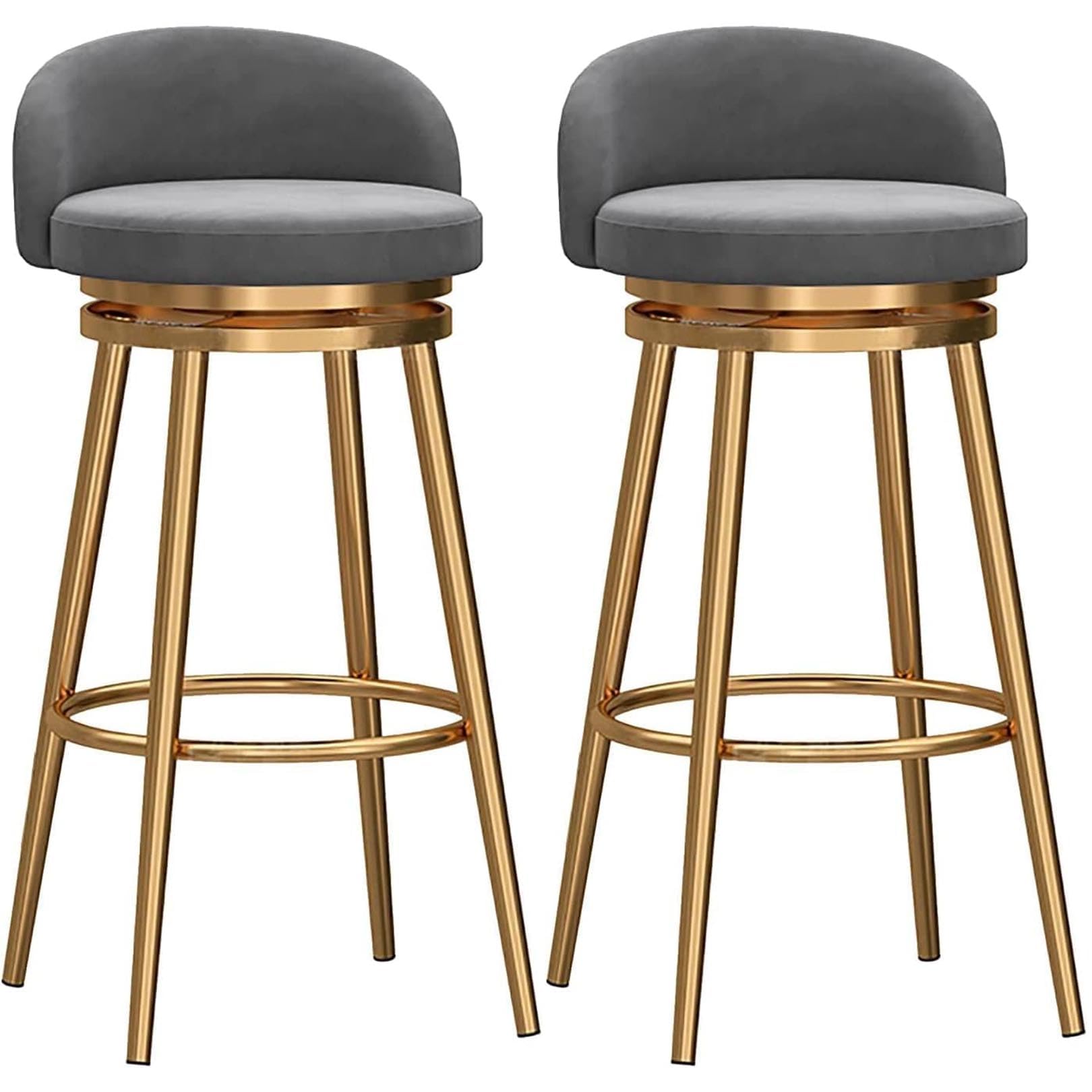 Tabourets de bar de cuisine velours 65cm au design épuré