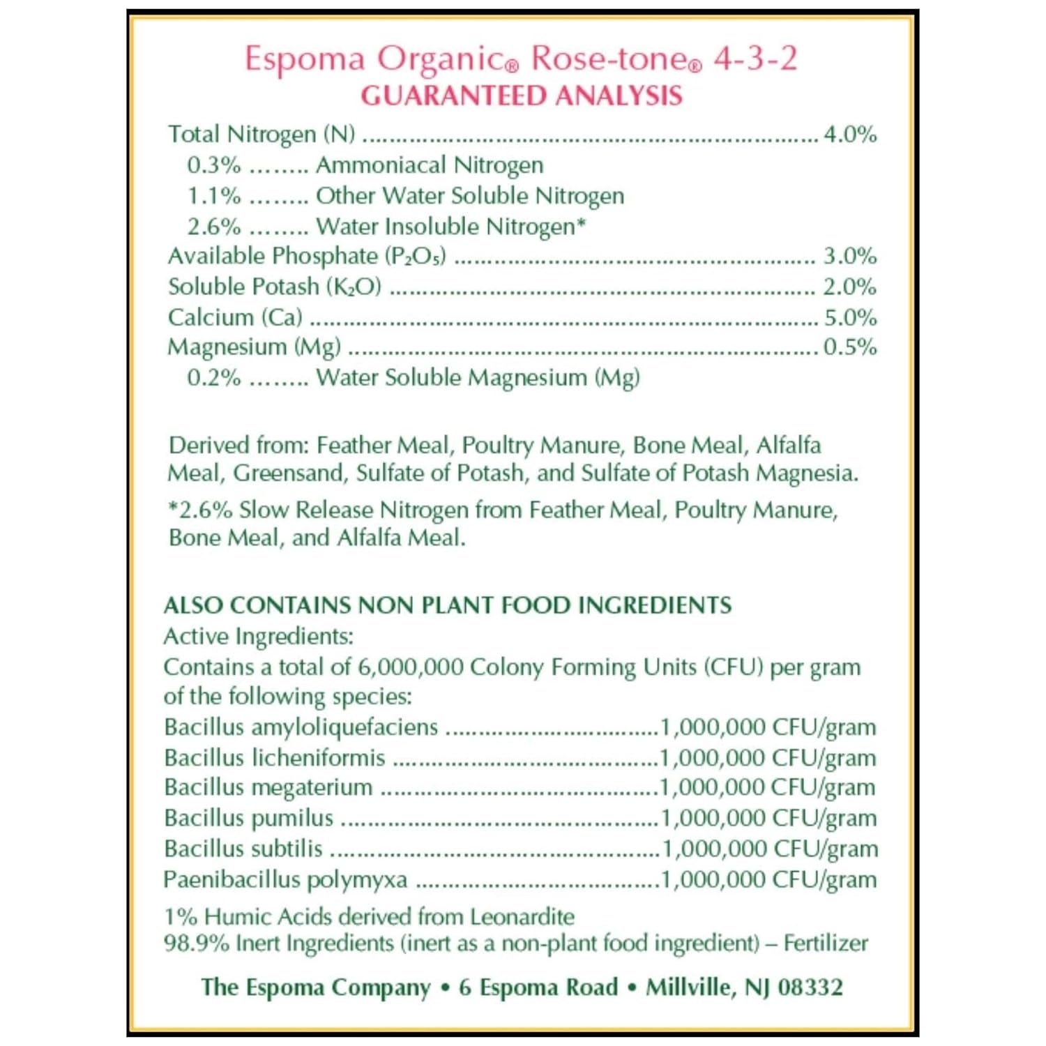 Espoma RT4 4-Pound Rose-Tone 4-3-2 Plant Food - 5 Pack