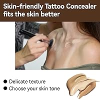 Vista 4 de Cubierta de tatuaje, corrector invisible impermeable para el cuerpo, piernas, contusión, cicatriz, manchas oscuras, vitíligo, maquillaje de piel