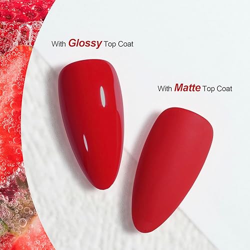 Miniatura 2 de GAOY Esmalte de uñas de gel rojo, esmalte de gel semipermanente de 0.5fl oz, secado con luz UV para arte de uñas, manicura en casa, color 1177 rojo