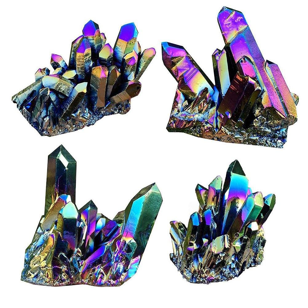 Racimo de Cuarzo de Cristal íris Natural, Piedra de Cristal íris Colorida Natural Racimo de Cristal de Roca Natural Geoda Muestra de Piedra Decoración del hogar