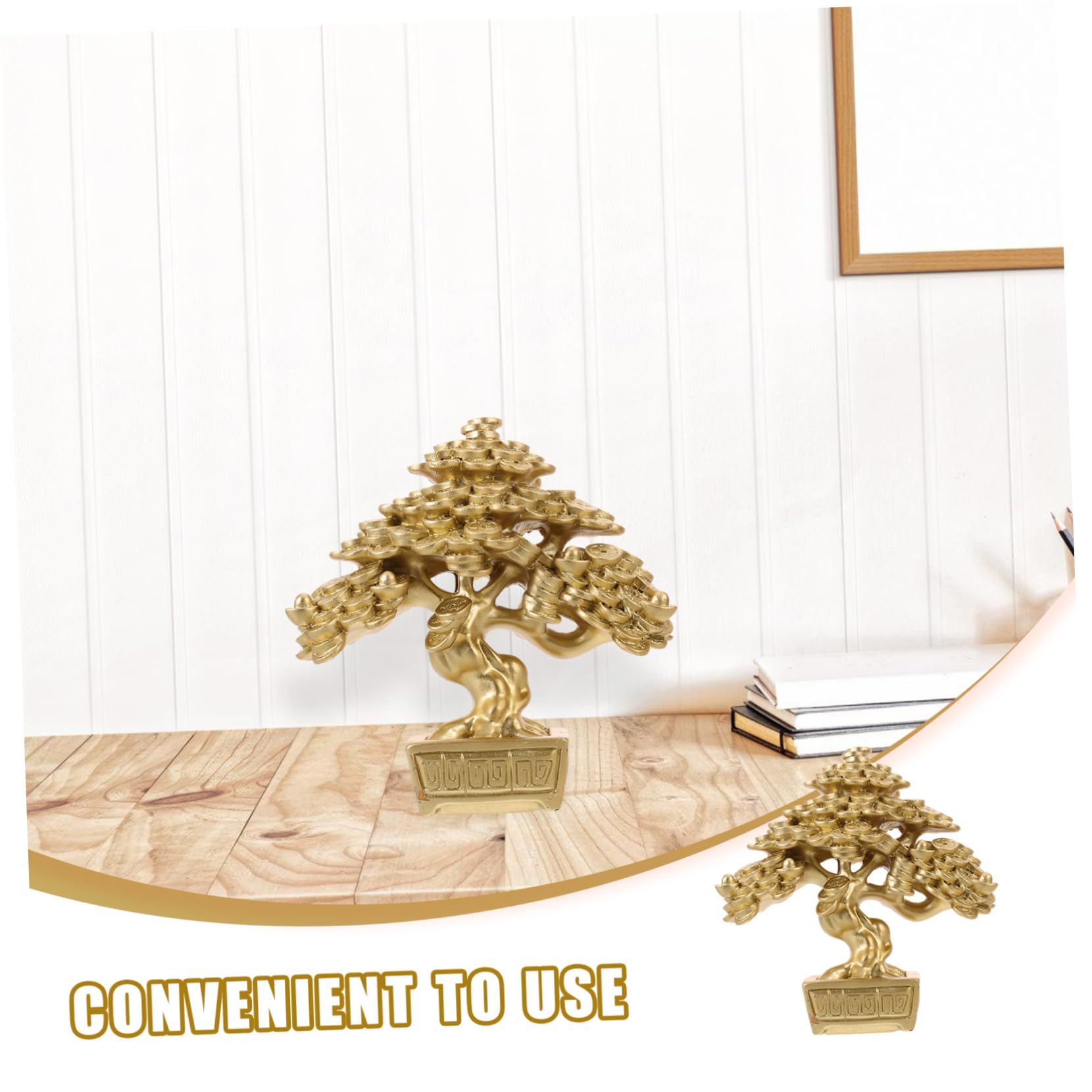 Hemobllo Albero dei Soldi Feng Shui per Tavolo d Ingresso Statuetta Decorativa Cinese in Resina Simbolo di Ricchezza e Successo per Casa o Ufficio
