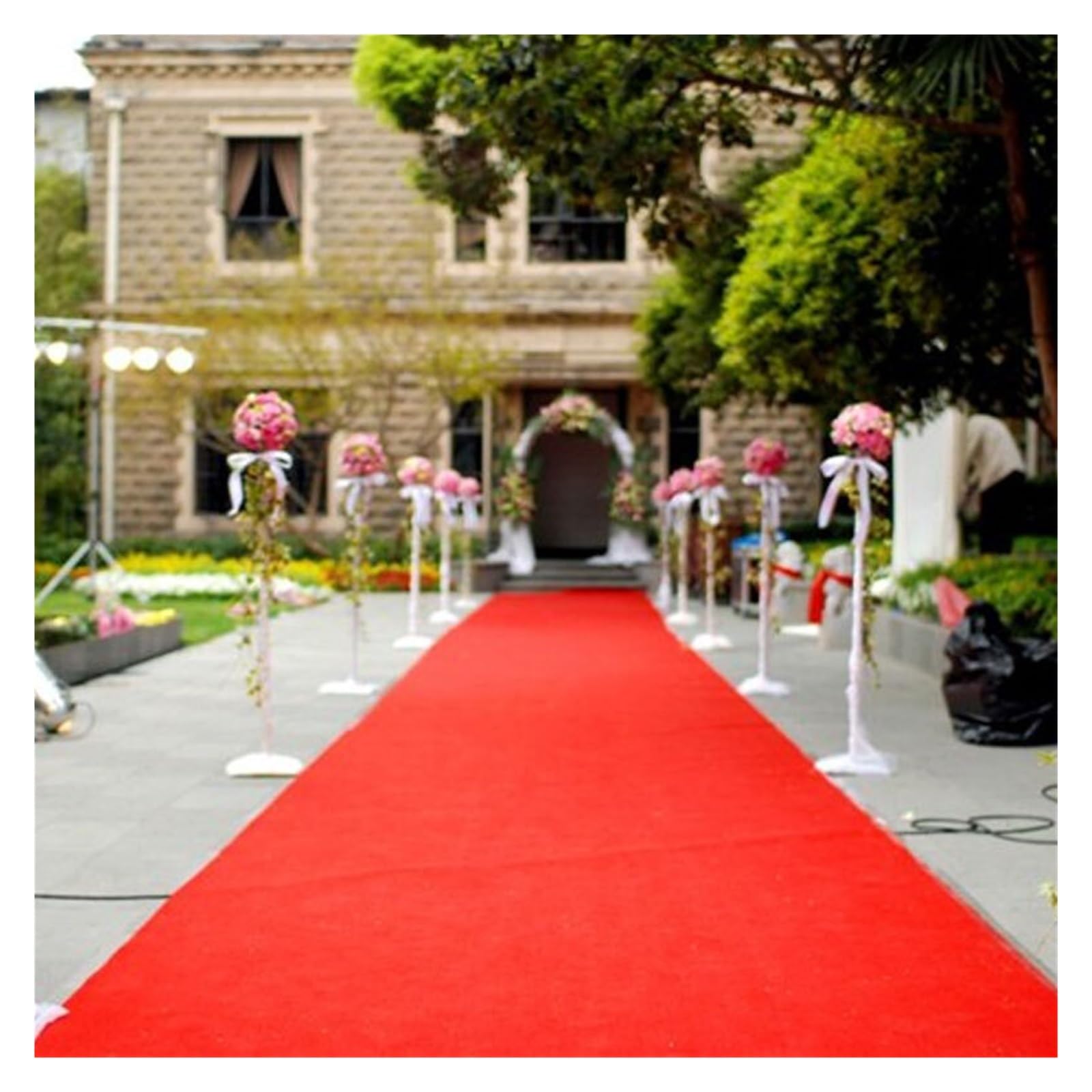 Tappeto Nuziale Bianco Tappeto da corridoio for matrimoni, decorazione for palchi di feste for interni ed esterni, for occasioni romantiche(Red,10m,1m)