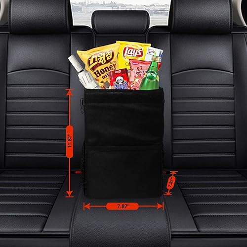 Miniatura 3 de Cubo de basura para automóvil, asiento trasero, basura para automóvil grande, accesorios para automóvil, (3.17 galones), cubo de basura portátil