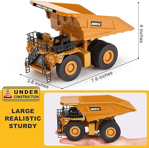 Miniatura 4 de Camión volquete de metal pesado fundido a presión a escala 140, vehículos de construcción de metal, camiones de juguetes para niños