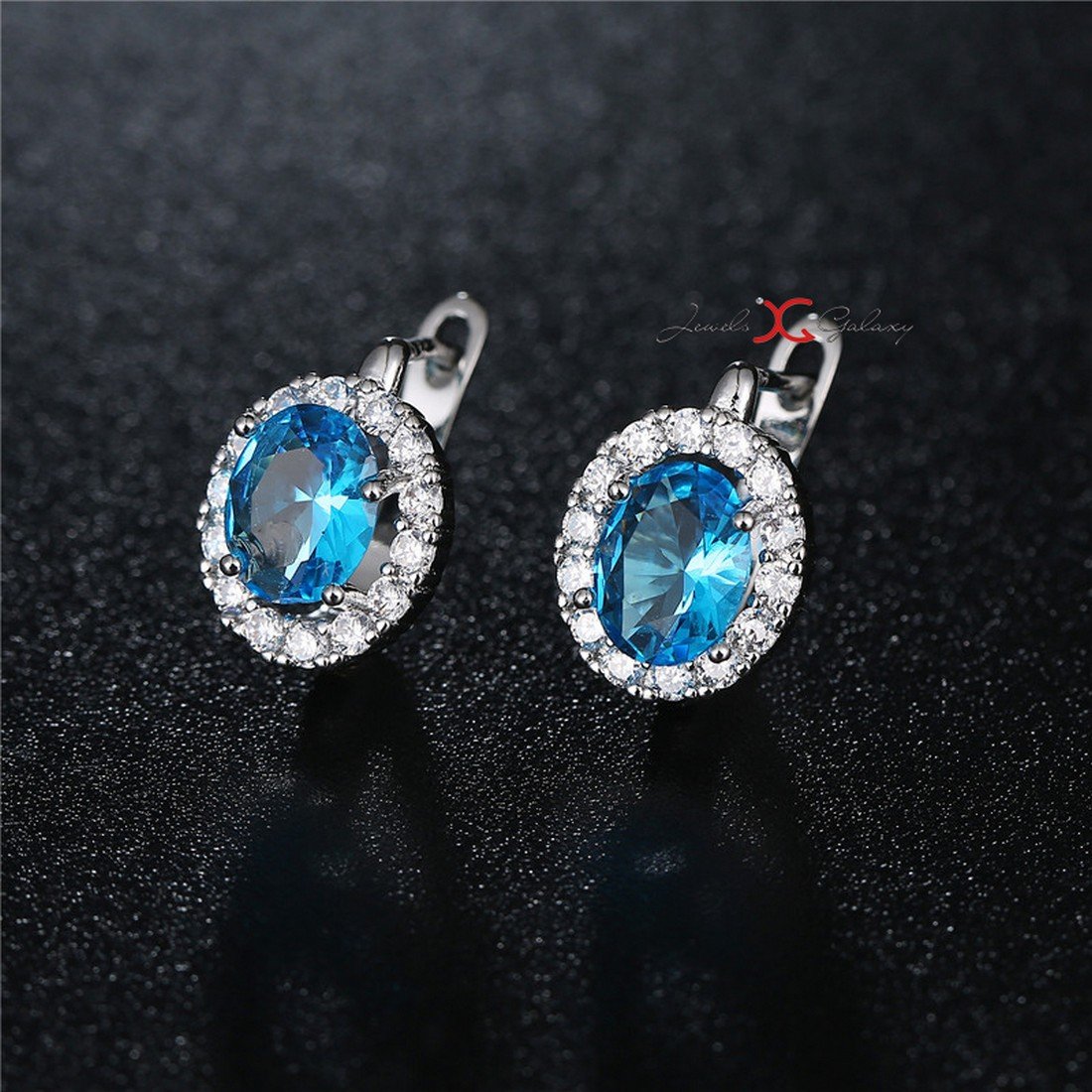 Crystal Elements Platinum Plated Clip-on Earrings