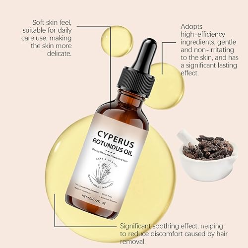 Miniatura 7 de Aceite Cyperus Rotundus, aceite natural de Cyperus Rotundus para depilación, suero esencial de ciprés que reduce el crecimiento del vello corporal,