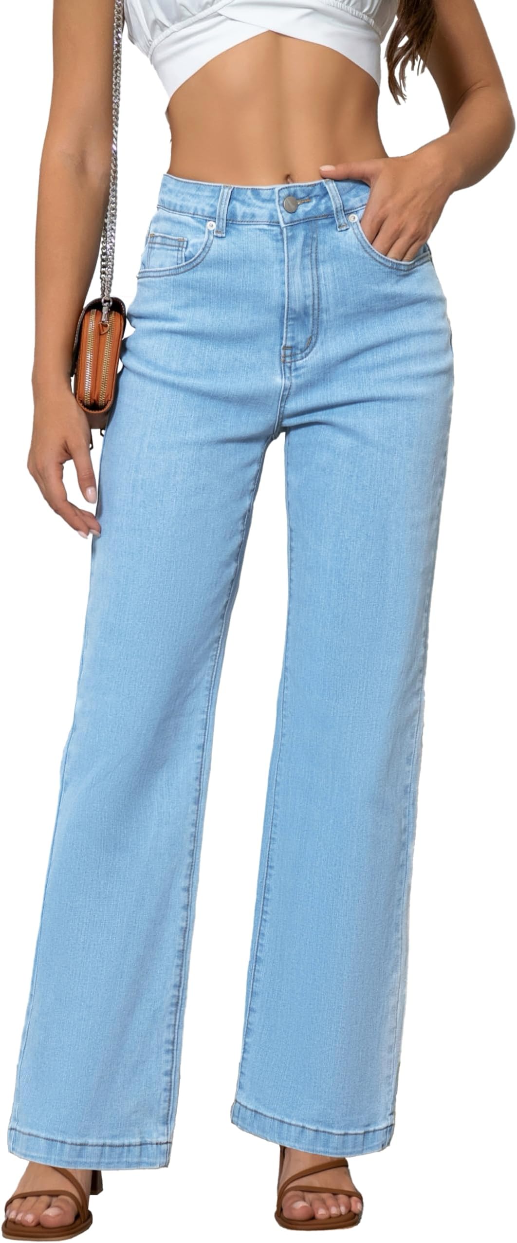 Womens Jeans High Waisted Straight Leg Loose Stretchy Lightweight Tummy Control Trendy Jeans for Women 2025