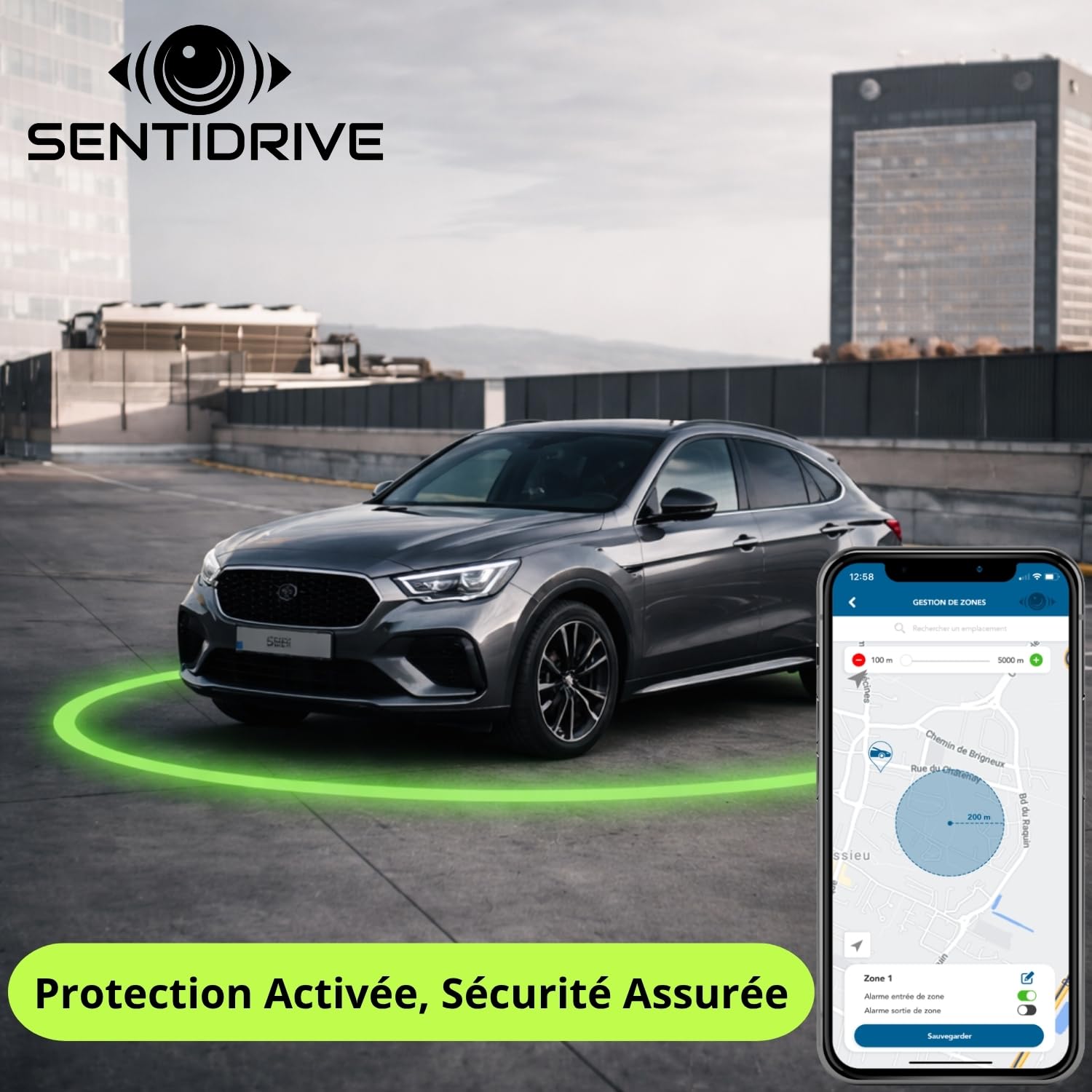 Traceur GPS Voiture sans Abonnement (Boîtier Seul) – Tracker GPS Auto Ultra Réactif (1 Seconde) – Appel Téléphonique avec Assistance Vol 24/7 – Balise GPS Véhicule avec Carte SIM intégrée