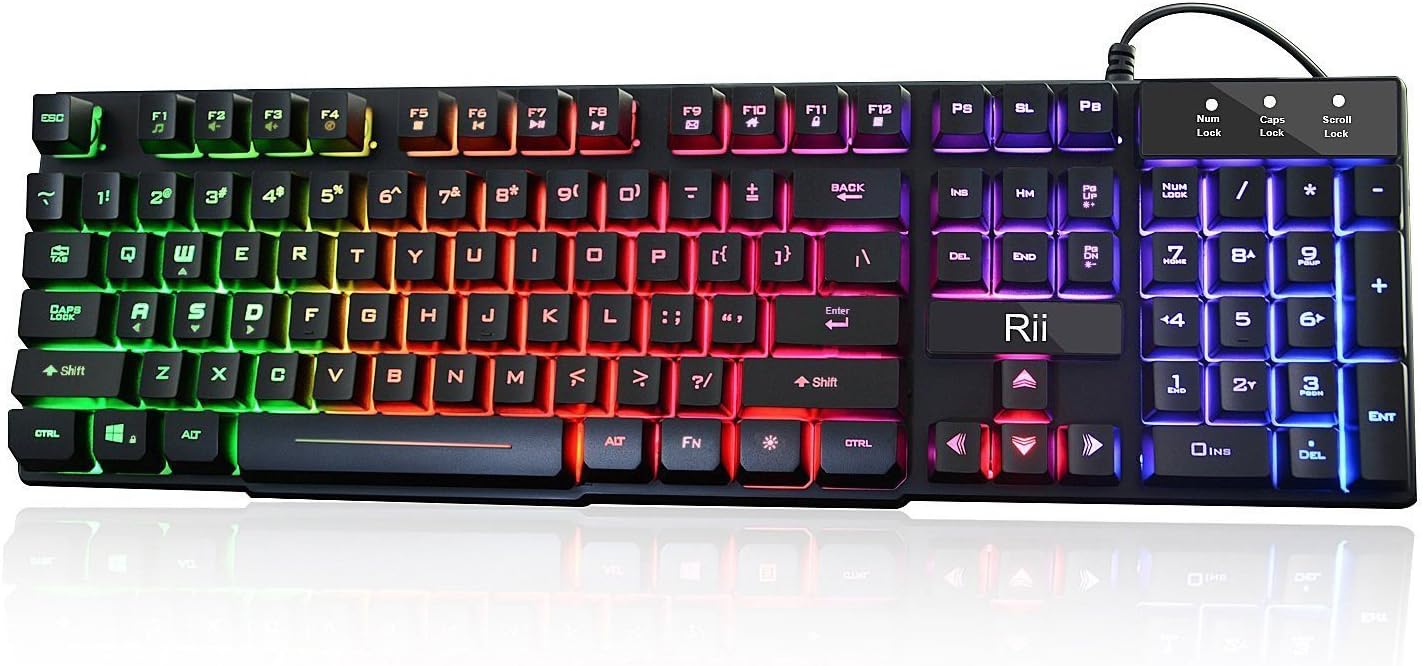 Redragon S107-BA Gaming Keyboard and Mouse Combo Wired Mechanical Feel RGB LED Backlit Keyboard 3200 DPI Gaming Mouse for Windows PC (Keyboard Mouse Combo)