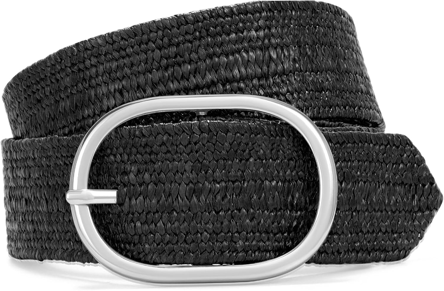 XZQTIVE Straw Woven Elastic Braided Waist Belt for Women Stretch Summer Boho Raffia Dresses Belt for Beach Vacation