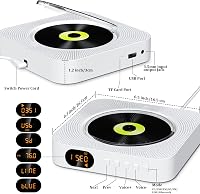 KOVCDVI CD Lejátszó Bluetooth Hangszóróval Fali Szereléshez FM Rádió USB TF Kártya AUX LCD Kijelző Távirányító 8
