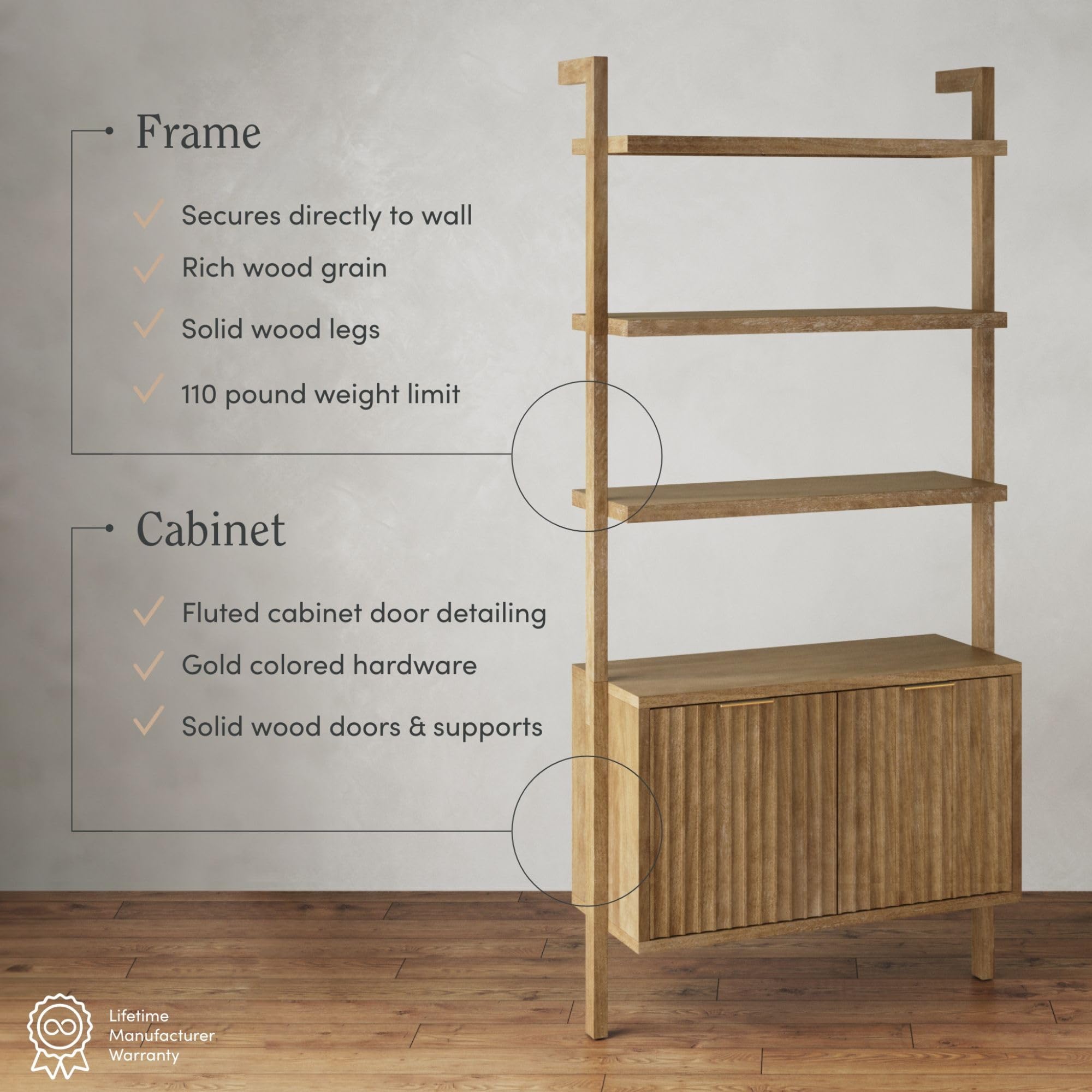 Amazon.com: Nathan James Jasper 3-Shelf Solid Wood Boho Bookshelf