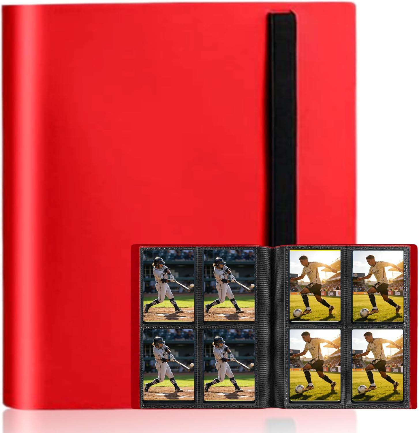 YOJO Card Binder, Trading Card Binder, 4 Pocket 20 Pages 160 Cards, Sports Card Binder, Side-Loading Card Album for MTG TCG, Game Cards, Sport Cards, Baseball Football Basketball Cards