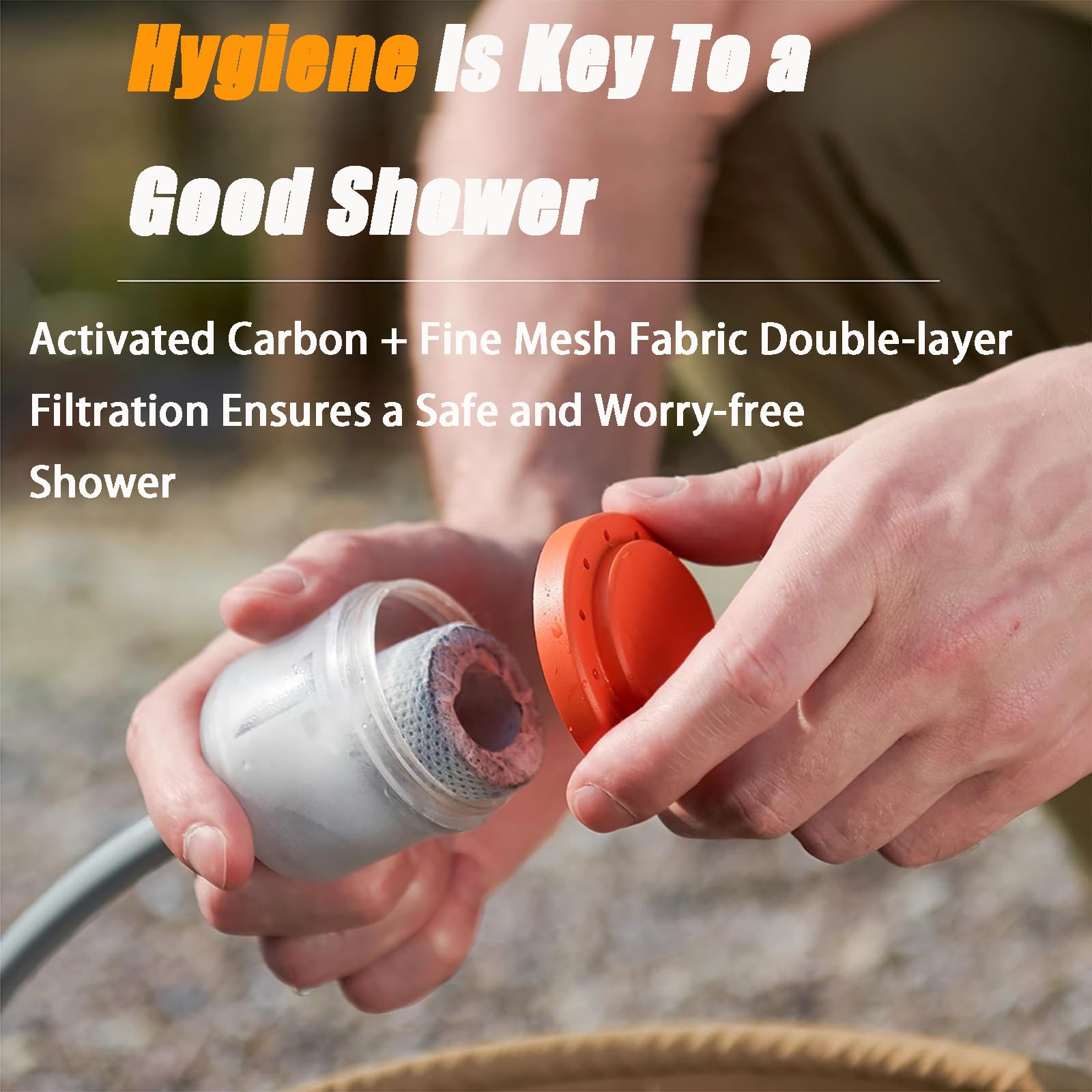 Ducha portátil para camping, bomba de ducha recargable con tubo de agua de 2 m, duración de la batería de 90 minutos, IPX6, impermeable, kit de ducha para exteriores para senderismo y viajes