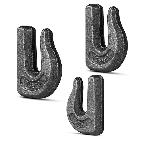 Miniatura 5 de 6 ganchos de cadena soldados, 38 pulgadas de grado 70 ganchos de agarre para cubo de tractor, gancho de agarre resistente soldable para tirar y