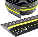 Joint de seuil de porte de garage 3M, Joint de Seuil Universelle, Joint de porte de garage Seuil d'étanchéité en caoutchouc pour les bas de porte basulante ou standard (Noir, 80mmx14mmx3m) - 1