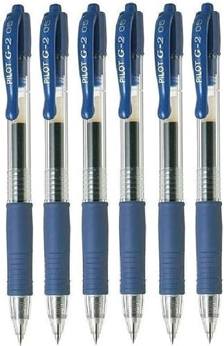 Pilot G2 Blue Extra Fine Gel Ink 0.020 in Punta de punta (paquete de 6)