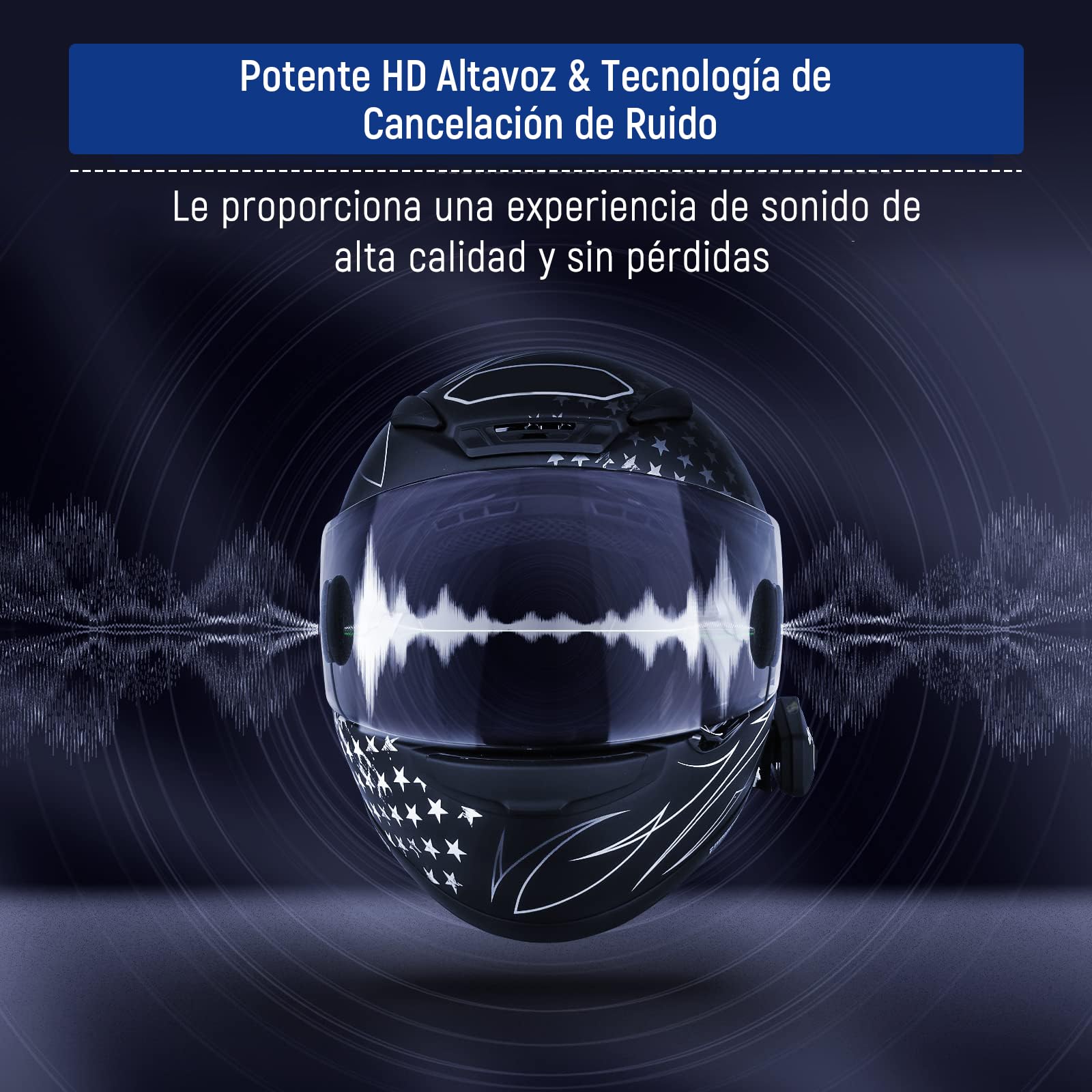LEXIN B4FM Intercomunicador Casco Moto Bluetooth, Manos Libres 1-10 Motoristas, Sistema Comunicación con Compartir Música, Auriculares para Motocicleta