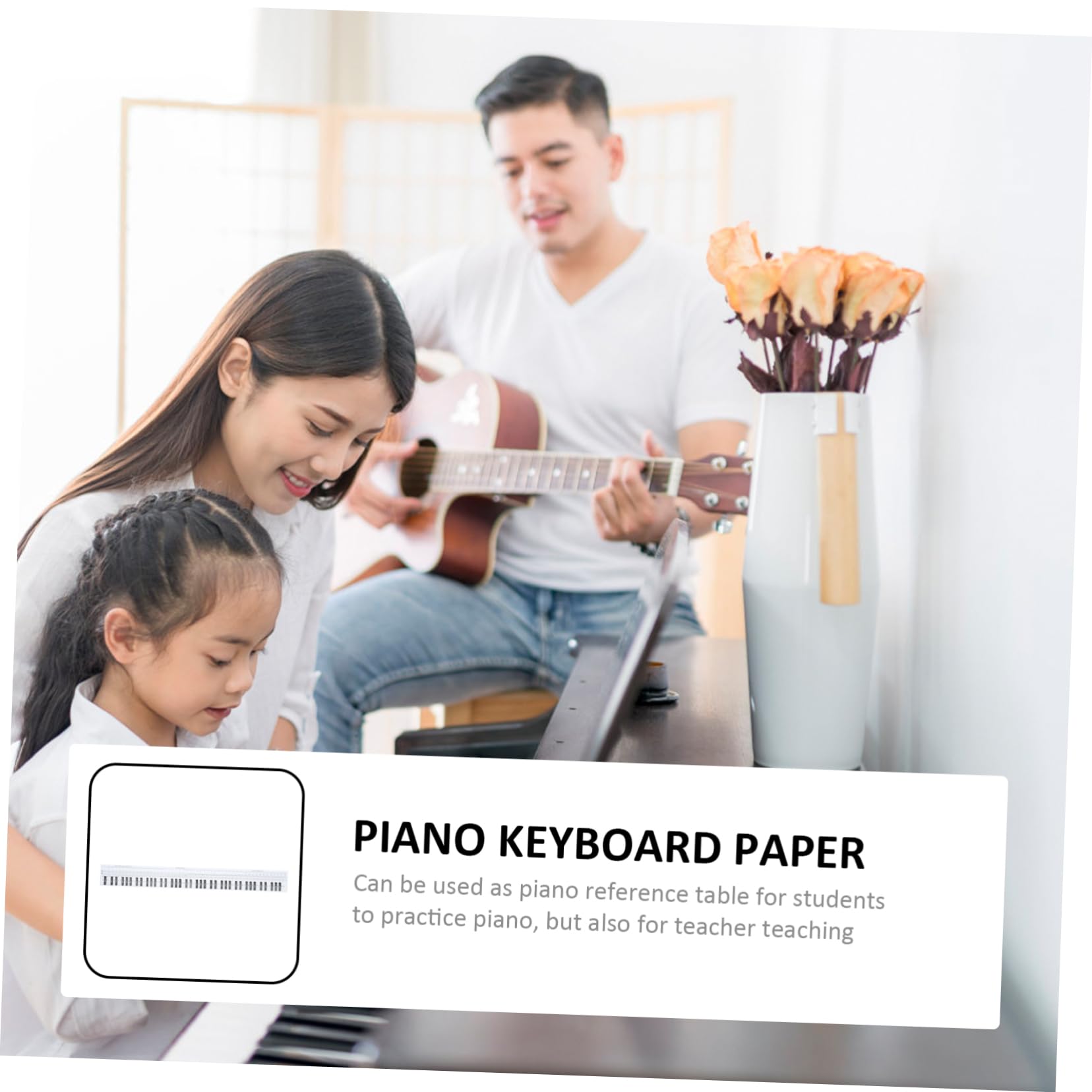 Alasum 3piezas Guía De Práctica Para Teclado De Piano De Teclas Cartel De Referencia Para Estudiantes y Profesores Material Diseño Portátil Color
