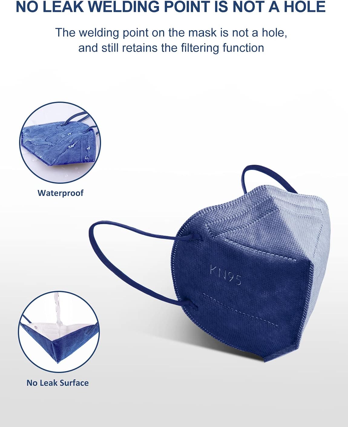 HUHETA 50 PCs KN95 Face Mask, 5-Layer Face Mask Filter Efficiency≥95%