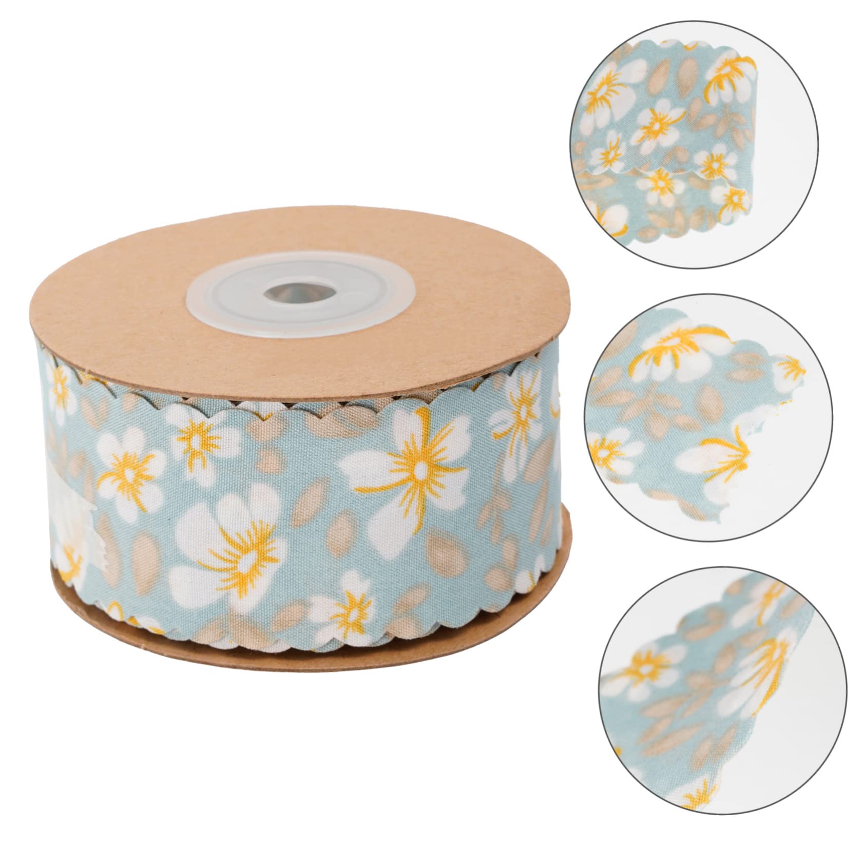 STOBOK 4rollos Cinta De Raso Floral De Yardas Para Decoraciones Para Manualidades Ramo De Flores y Envolturas De Material Ligero y Cortable