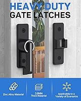 Vista 2 de Cerradura de puerta de granero, pestillos de puerta, pestillo de seguridad para puerta, cerradura de cerrojo de puerta de aleación de zinc