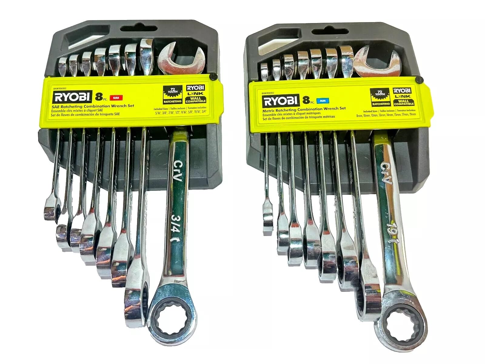 Ryobi 16 PC. SAE & Metric Ratcheting Combination Wrench Set