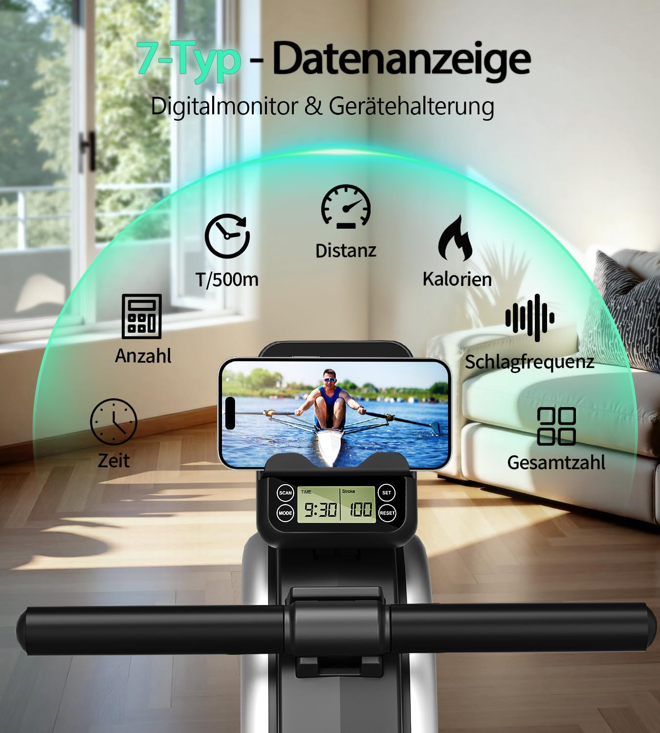 DMASUN Rudergerät für Zuhause, 16 Widerstandsstufen, Leise Magnetbremse
