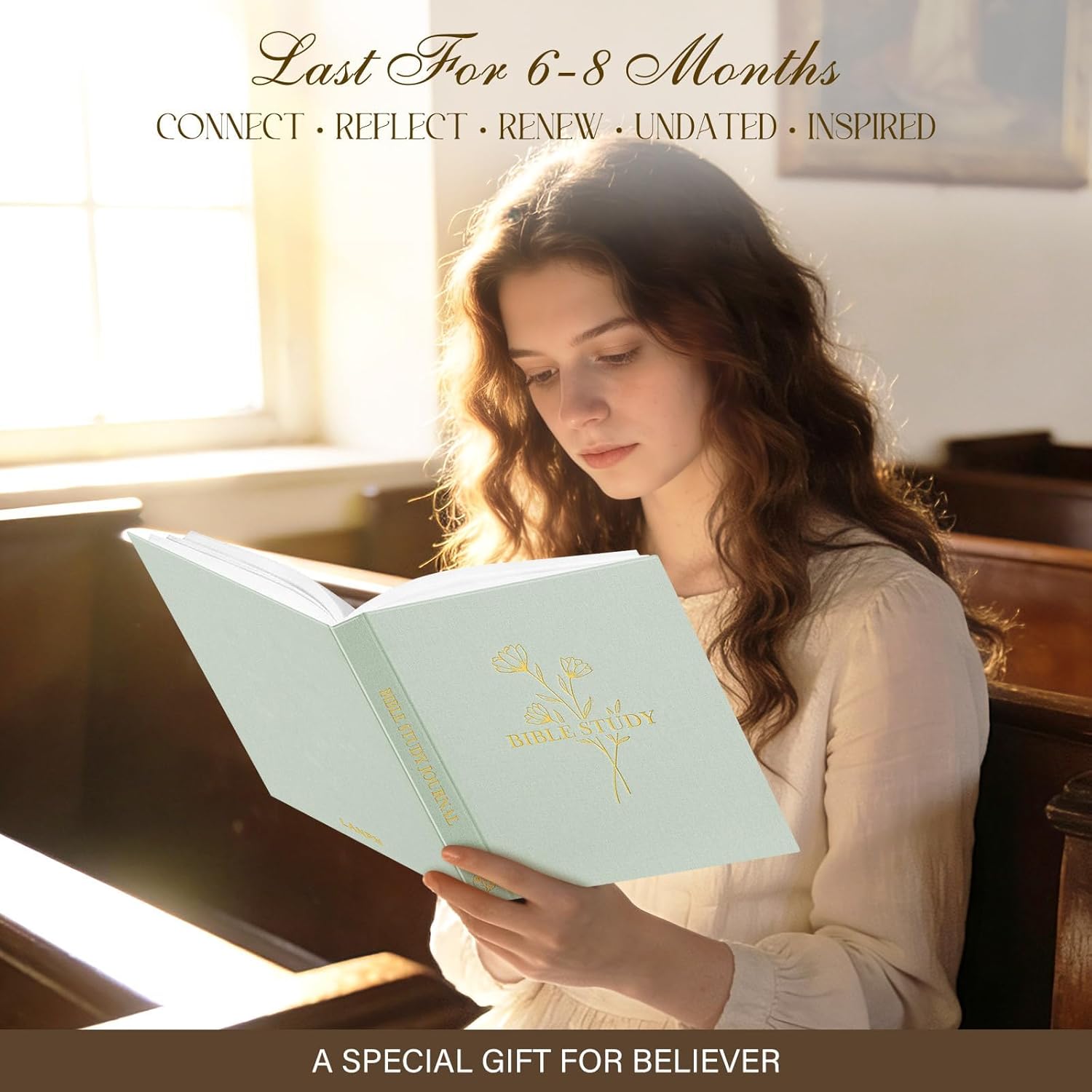 Lanpn Bible Study Journals for Women with Tabs & Highlighters, Church Notes Taking Daily Devotional Journaling, Linen Bible Prayer Guide Notebook Christian Religious Faith Based Gifts, Sage Green - Image 7