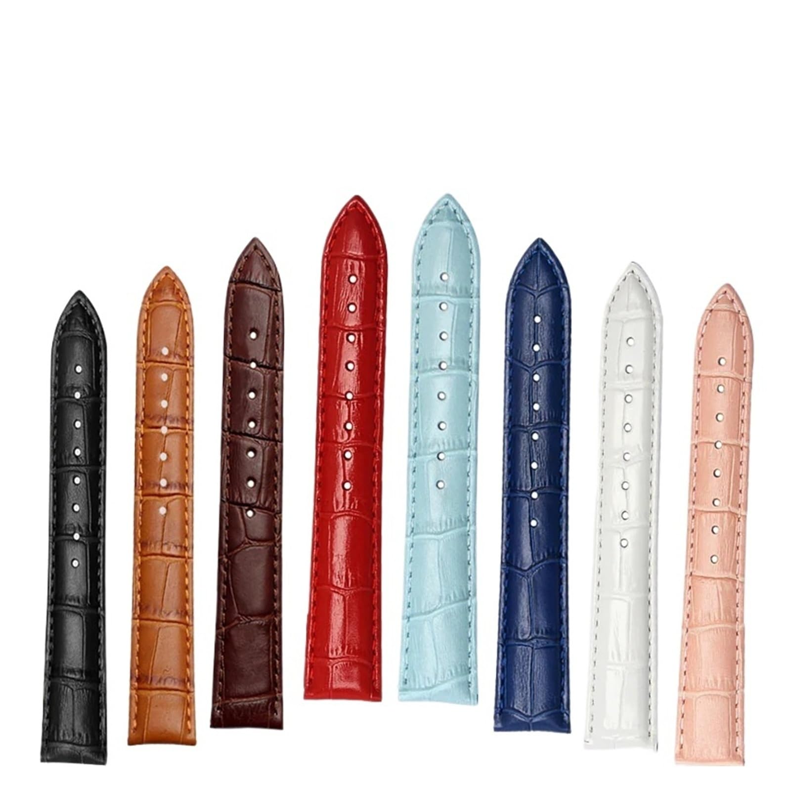 Genérico NASUNJIA Correas De Reloj De Cuero Genuino De 12 Mm, 15 Mm, 14 Mm, 16 Mm, 18 Mm Y 20 Mm For Mujeres Y Hombres, Accesorios De Correa De Cinturón Rojo Y Negro.