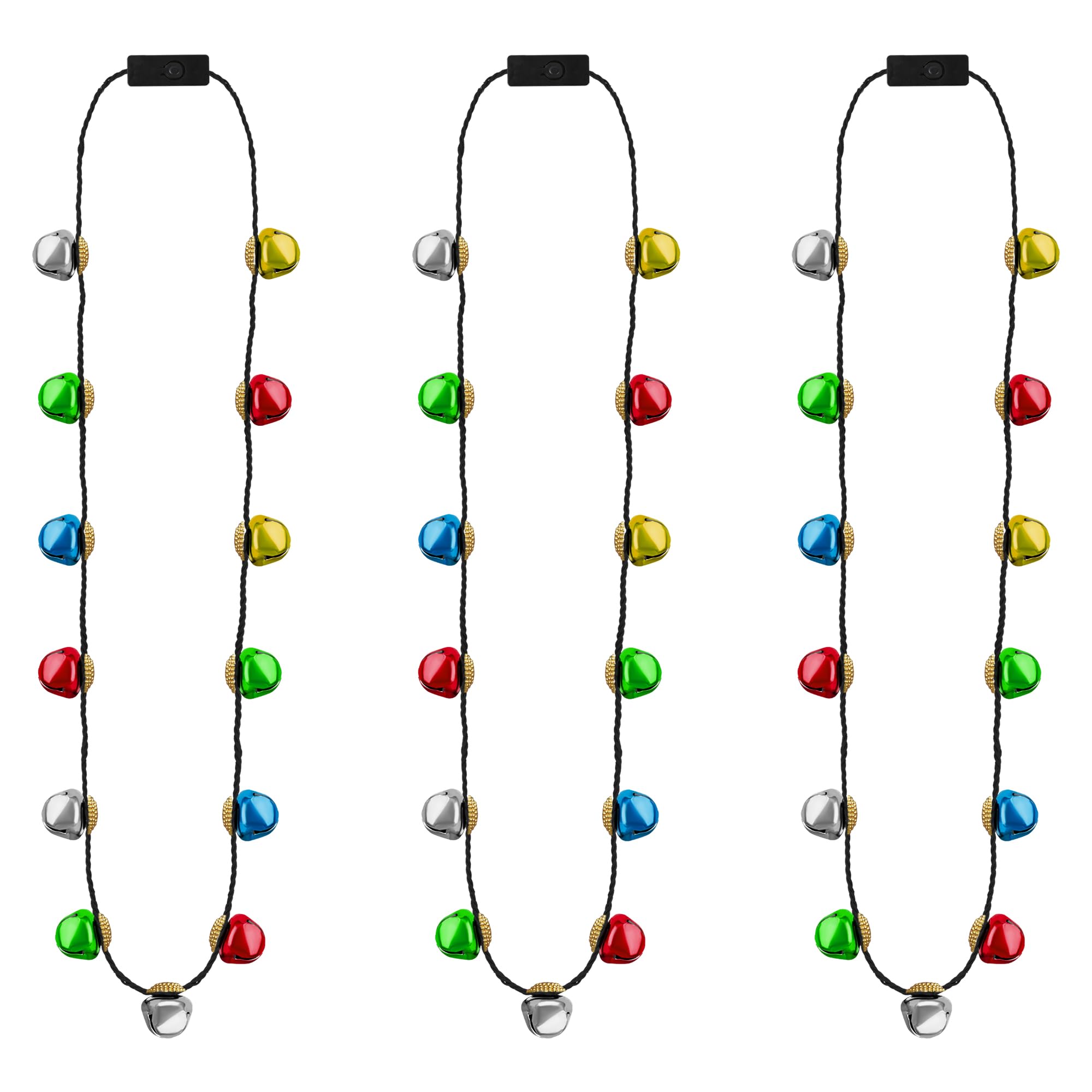 JOYIN 3 PCS Christmas Necklace 12 LED Bulbs LED Light Up Bulb Necklace Christmas Holiday Accessories Party Favors