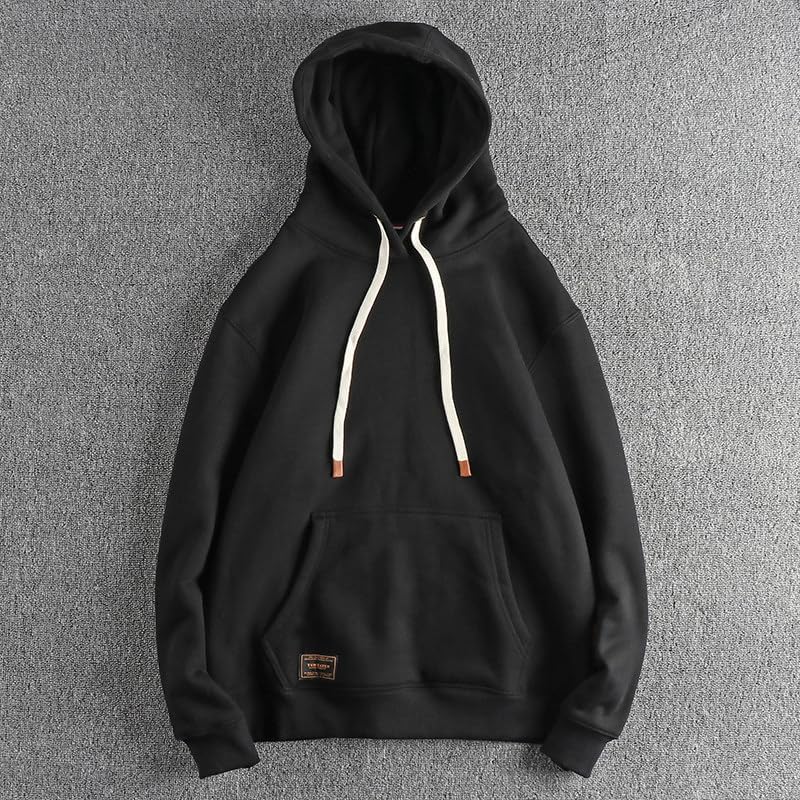 Sudadera de forro polar hombre otoño invierno con bolsillo canguro cálida 2