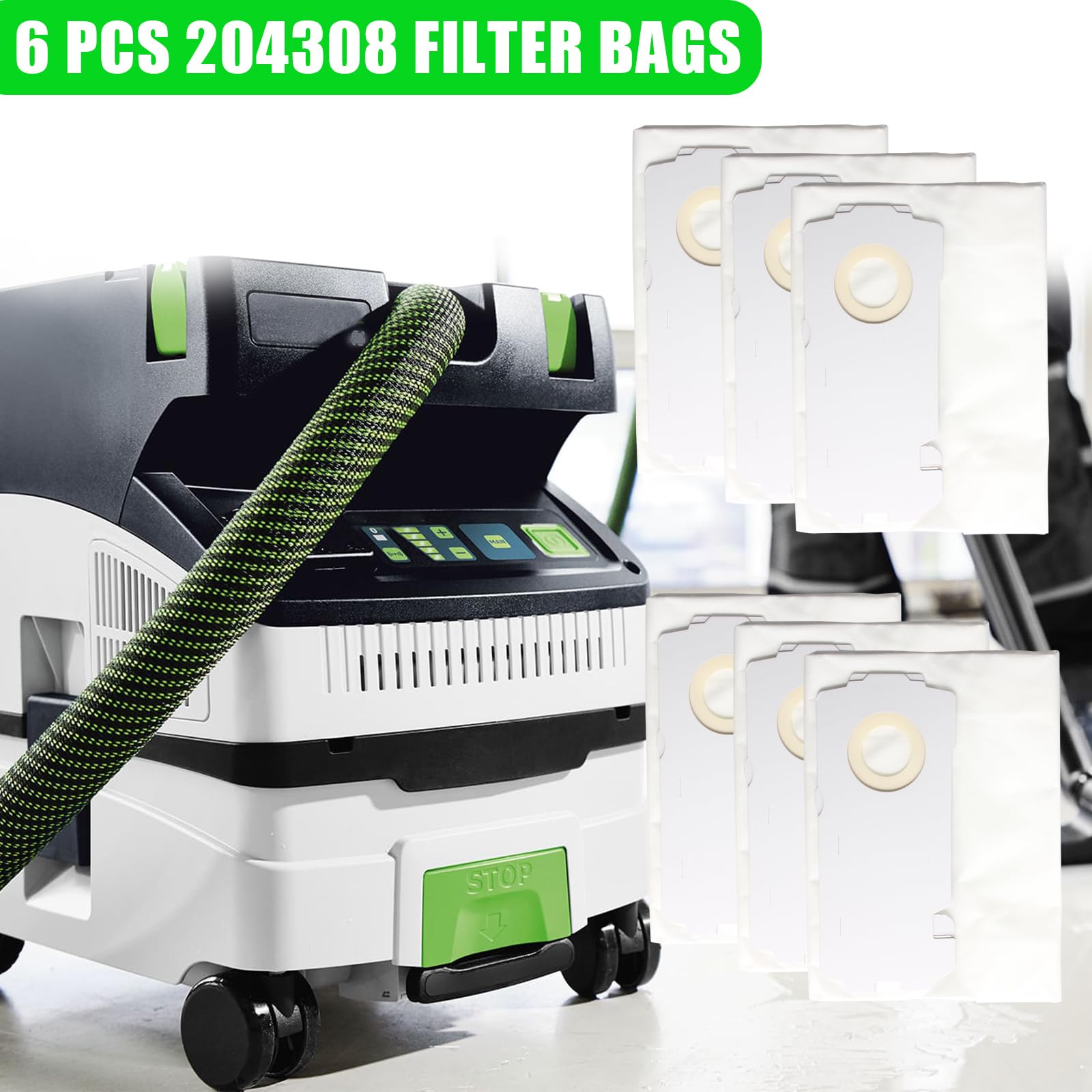 204308 CT Mini/Midi -2/5 Filter Dust Bag for Festool CT MINI, CT